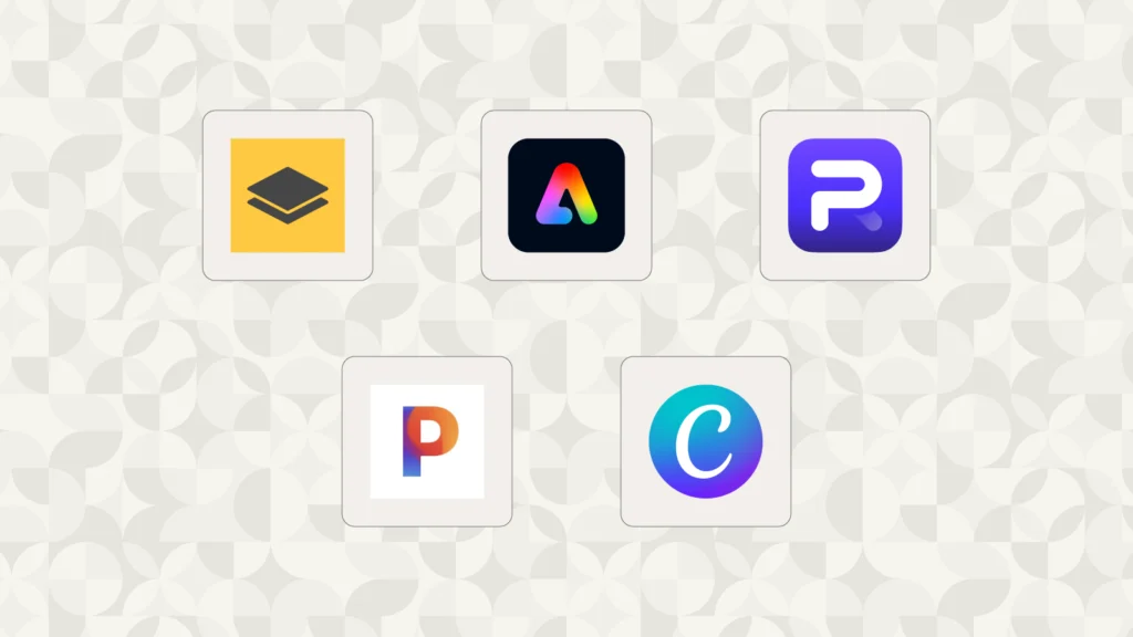 Logos of five best ai background removers: remove.bg, Adobe Express, PhotoRoom, Pixelcut, and Canva