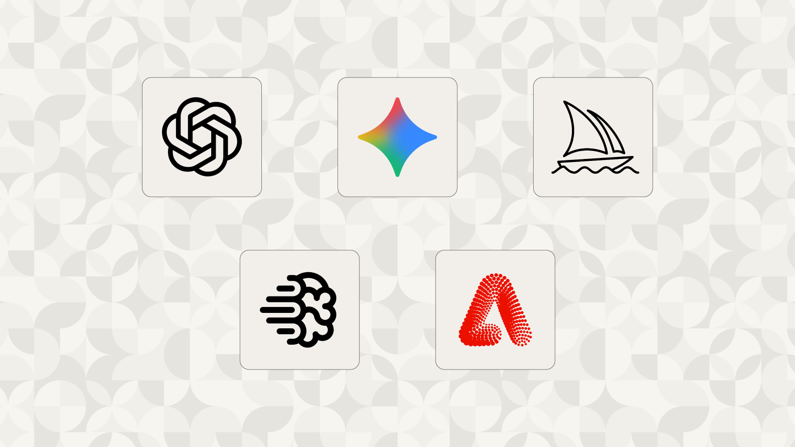 Logos of five best AI image generators: ChatGPT, Google Gemini, Midjourney, Ideogram, and Adobe Firefly